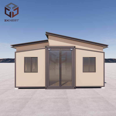 comprare Casa a doppia ala pieghevole da 20 piedi con contenitore con tetto a pannello sandwich online manufacture
