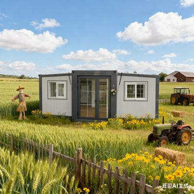 comprare Double Wing 20 Foot Container House with Balcony 37 Square Meters Floor Area and Bending Parts 2.0mm Bottom Beam online manufacture