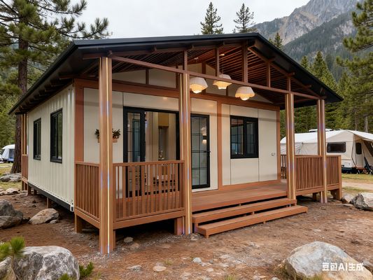 comprare Expandable Container House L-shaped Cabinet Kitchen Wet-dry Separation Bathroom Overall Frame Protection Coating fabbricazione online