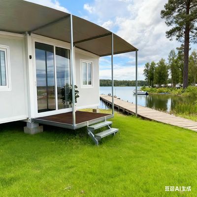 comprare 1 40HQ Shipping Container Can Hold 4 Sets Foldable Modular Homes with 75mm EPS Sandwich Panels and Wire 2.5m2 fabbricazione online