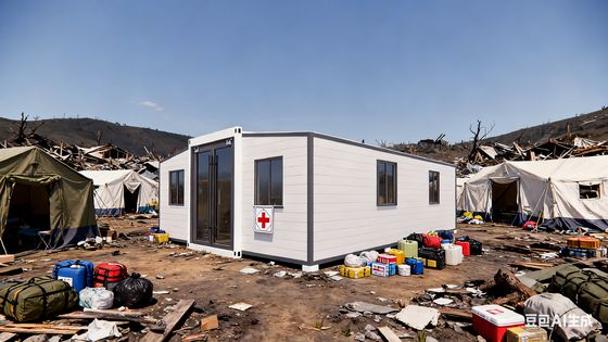 comprare Small Twin Wing Extension Prefab Folding House with Internal Dimensions L8540*W6060*H2240mm and 56 Square Meters Floor Space fabbricazione online