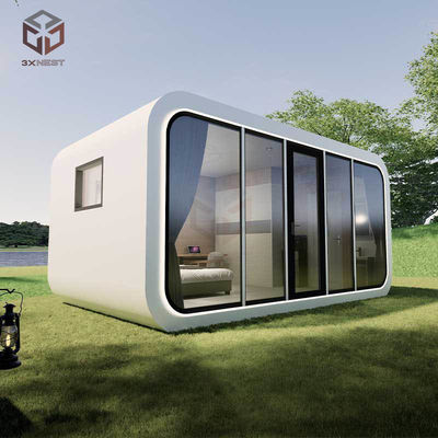 Prefabbricato a prova di vento Glamping Pods Capsula di alluminio Apple Container House
