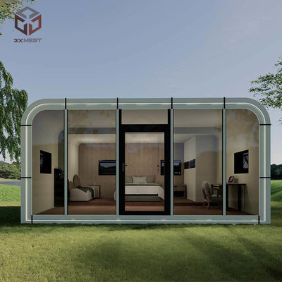 Premium White Office Pod Prefab Apple Capsule Case Moderne Ritiro