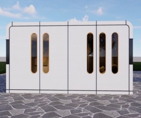 Una camera da letto Apple Capsule House Pod prefabbricato 12KW personalizzato