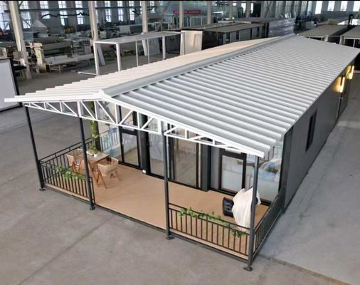 Alloggio temporaneo o permanente Casa container espandibile da 30 piedi con porta di sicurezza in acciaio