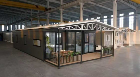 30'' Container House estensibile Isolamento Polyurethane schiuma e struttura in acciaio per 56 metri quadrati di superficie