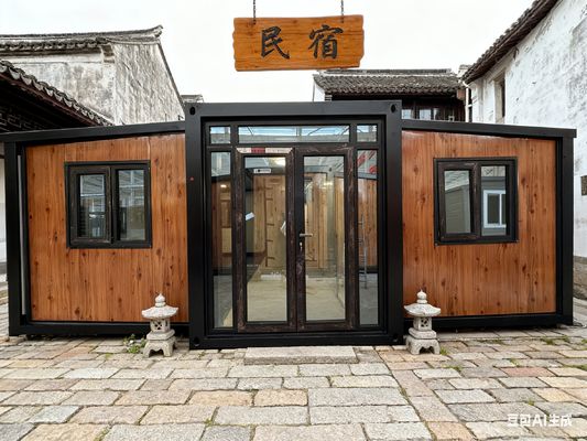 Foldable 20ft Container with 75mm EPS Sandwich Panels 2.8 Tons Net Weight and 50mm EPS Roof for Expandable Double Wing Container House