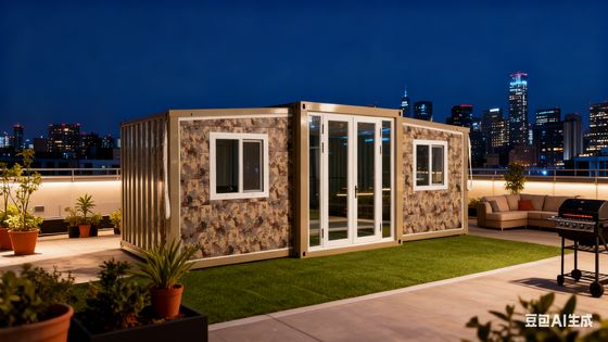 Container pieghevole in acciaio con porta singola da 20 piedi per camera da letto, telaio in acciaio leggero zincato, dimensioni da piegato L5900*W2200*H2480mm