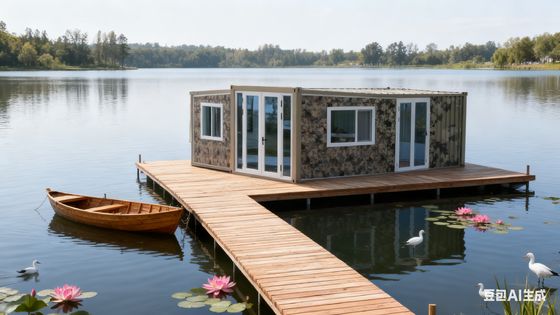 18mm spessore resistente al fuoco pavimento in fibra di cemento doppio ala contenitore casa 20ft con termico-break alluminio doppia porta