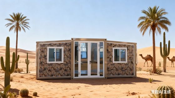 Cornice in acciaio leggero galvanizzato contenitore pieghevole da 20 piedi con pannello sandwich T50mm EPS e bagno a separazione umido-seco