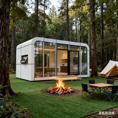 Casa capsula Apple WiFi connessa per 2 persone, portatile e facile da montare