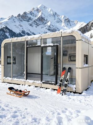 Casa a capsula Apple moderna e minimalista Antivento Sì Numero di persone ospitate 2 persone