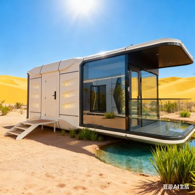 Moderna casa capsula spaziale con pannelli in pino europeo da 9 mm, peso netto 7 tonnellate e serratura intelligente