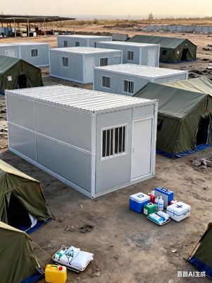 Casa prefabbricata espandibile con isolamento acustico ≥ 30dB e dimensioni esterne 5800*2400*2896mm per il tetto via viva 0,5KN/m2