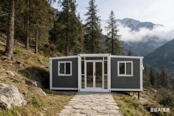 Contenitore pieghevole da 20 piedi con bagno a separazione bagnato-seco e 37 metri quadrati di superficie del pavimento in telaio in acciaio leggero galvanizzato