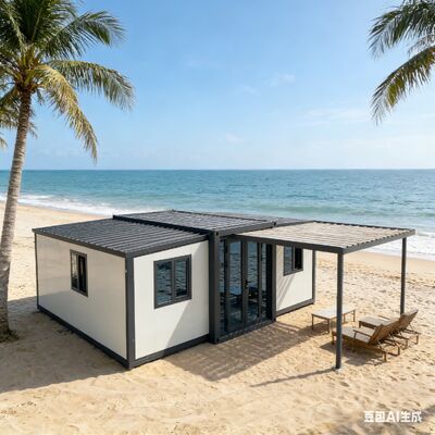 Container pieghevole da 20 piedi con 37 metri quadrati di superficie calpestabile conforme agli standard di sicurezza internazionali e durata di oltre 20 anni per alloggi modulari