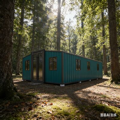 Casa container espandibile da 40 piedi con telaio laterale completamente zincato, bagno con separazione tra zona umida e asciutta e design di mobili personalizzabili