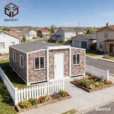 Casa container espandibile da 40 piedi con telaio laterale completamente zincato e resistenza al vento di 4,18 KN/m² in dimensioni compatte da piegato L11800*W2200*H2480mm