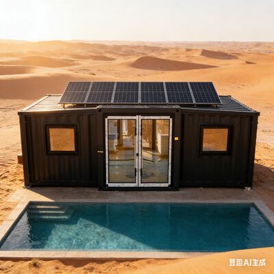 Container pieghevole da 20 piedi con resistenza al vento di categoria 5 Telaio principale completamente zincato e isolamento termico acustico per edilizia modulare