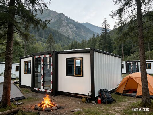 Moderno contenitore pieghevole da 20 piedi con pannelli sandwich EPS da 75 mm e pavimento in fibra di cemento a prova di fuoco da 18 mm